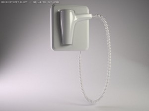 hotel hair dryer 3D 모델
