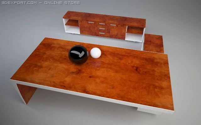 designer office desk 3D Model .c4d .max .obj .3ds .fbx .stl .blend 