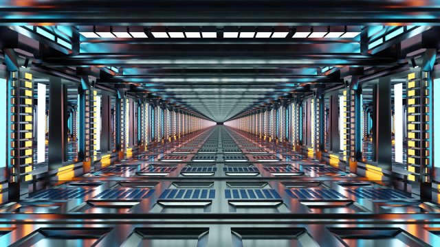 infinite science fiction tunnel interior 3D Modell .c4d .max .obj .3ds .fbx .stl .blend 