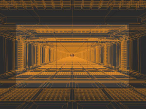 infinite science fiction tunnel interior 3D Modell