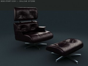 luxury leather arm chair 3D Model