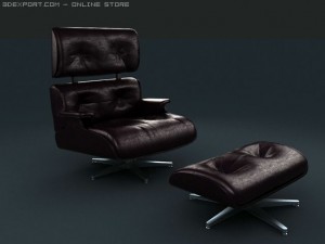 luxury leather arm chair Modelo 3D