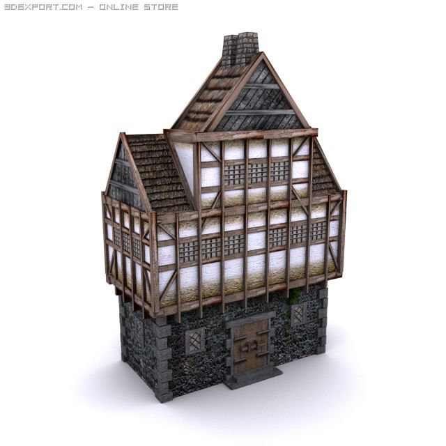 tudor manor Modèle 3D .c4d .max .obj .3ds .fbx .stl .blend 