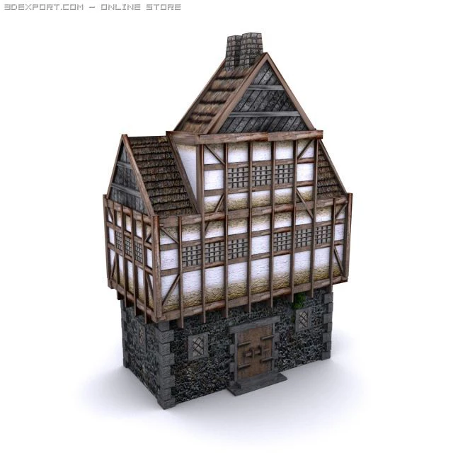 tudor manor 3D Model .c4d .max .obj .3ds .fbx .stl .blend