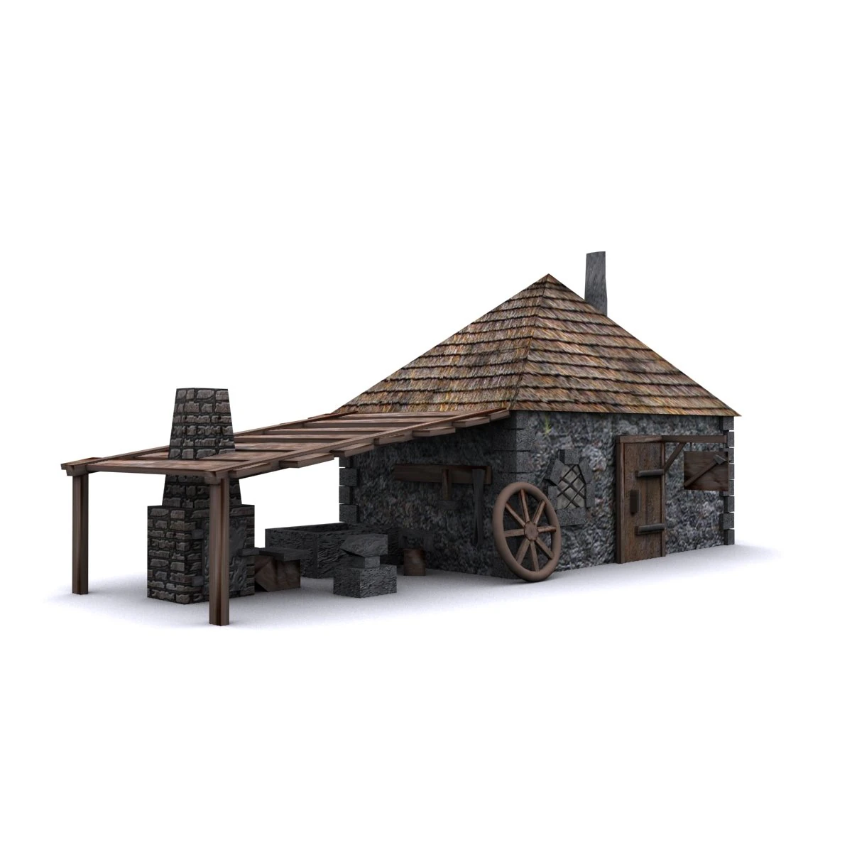blacksmith 3D Model .c4d .max .obj .3ds .fbx .stl .blend 