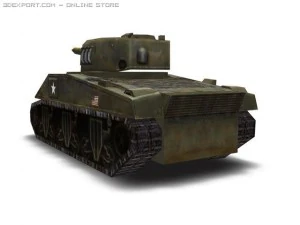 ww2 m4a3 tank 3D Model