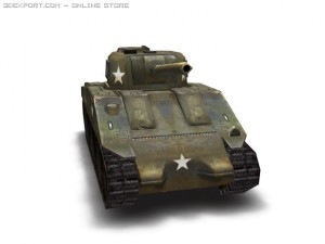 ww2 m4a3 tank 3D Модель
