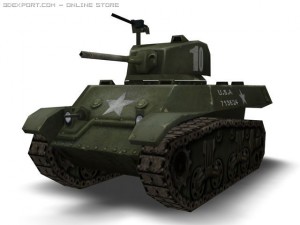ww2 m4a3 tank 3D Модель