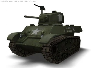 ww2 m4a3 tank 3D Model