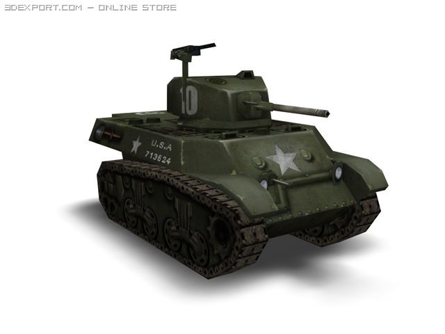 ww2 m3a3 tank Model 3D .c4d .max .obj .3ds .fbx .stl .blend 