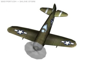 avi&atilde;o ww2 p47n Modelo 3D