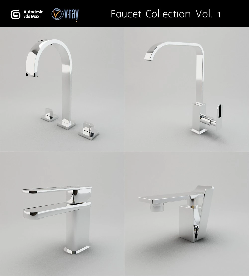 faucet collection vol1 3D Model .c4d .max .obj .3ds .fbx .stl .blend