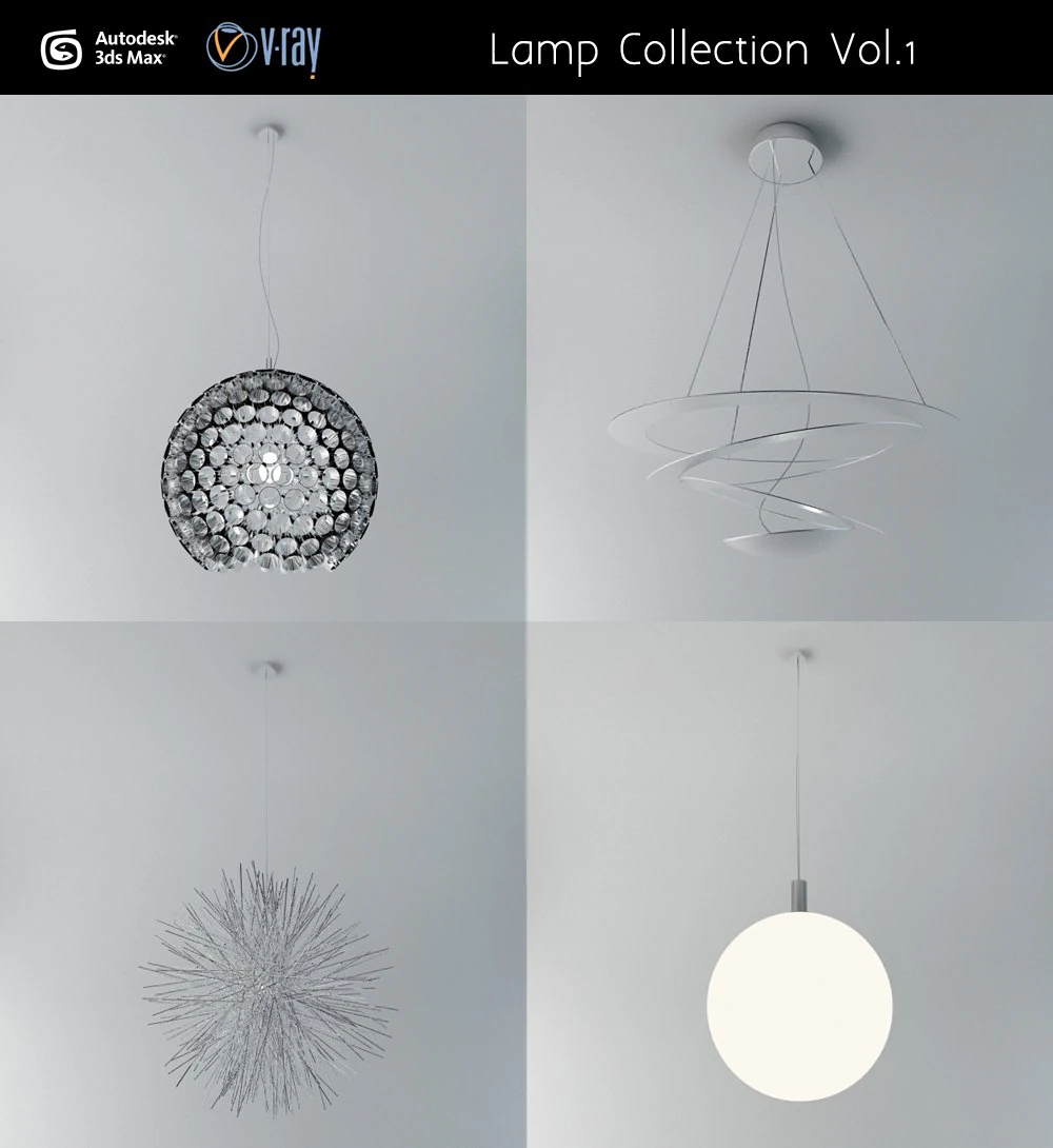 lamp collection vol1 3D Model .c4d .max .obj .3ds .fbx .stl .blend