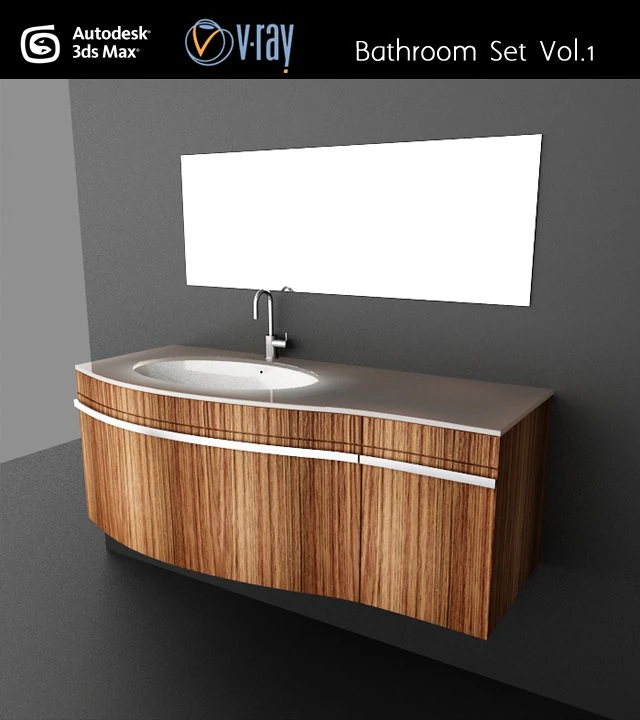 bathroom set 1 3D Model .c4d .max .obj .3ds .fbx .stl .blend 