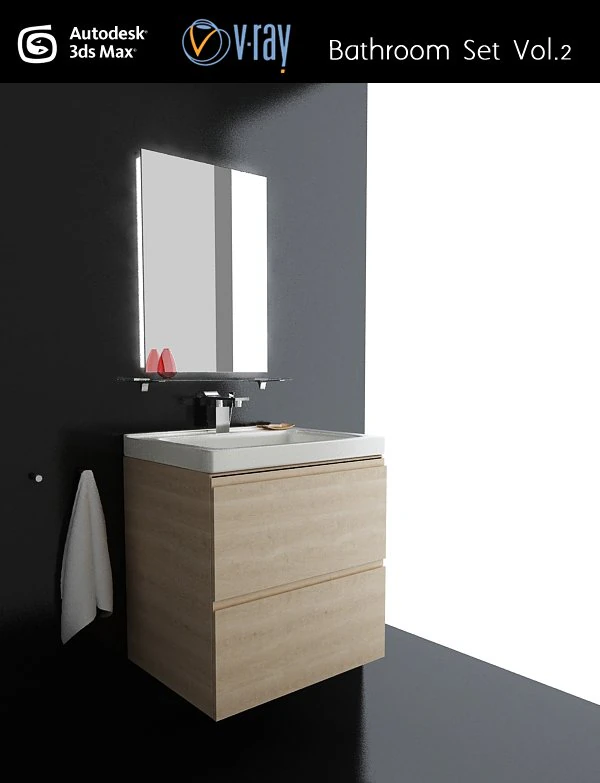 bathroom set 2 3D Model .c4d .max .obj .3ds .fbx .stl .blend 