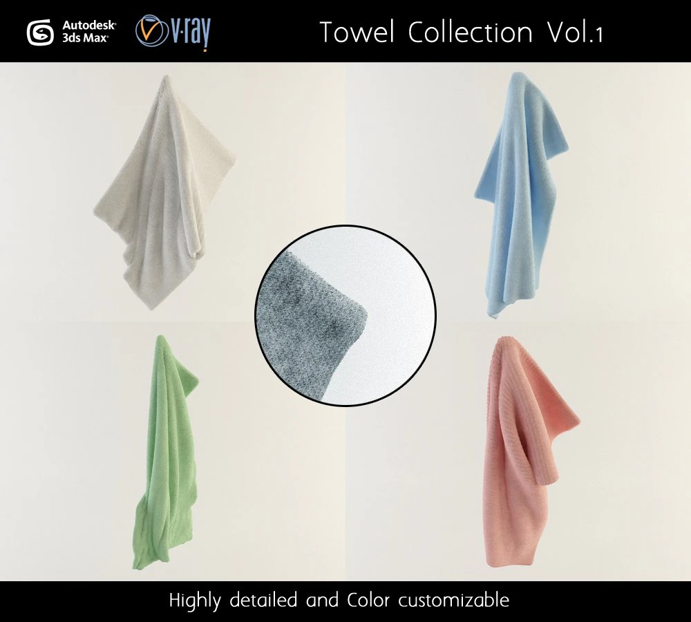 towel collection vol1 3D Model .c4d .max .obj .3ds .fbx .stl .blend