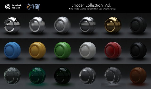 vray shaders collection 3D Model .c4d .max .obj .3ds .fbx .stl .blend 