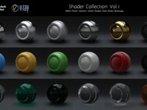 cole&ccedil;&atilde;o de shaders vray Modelo 3D