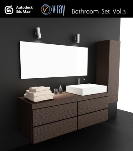 bathroom set 3 3Dモデル .c4d .max .obj .3ds .fbx .stl .blend