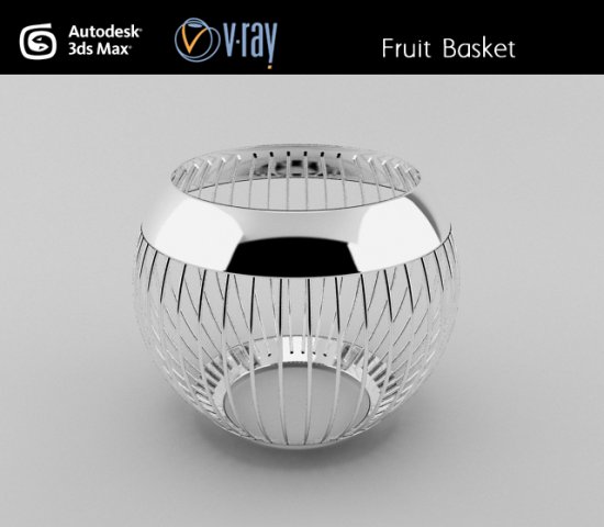 fruit basket 3D Модель .c4d .max .obj .3ds .fbx .stl .blend 