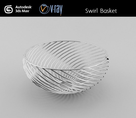 swirl wire basket 3D Model .c4d .max .obj .3ds .fbx .stl .blend 