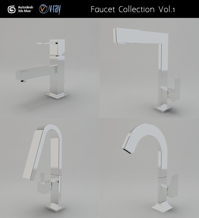 faucet collection vol2 3D Модель .c4d .max .obj .3ds .fbx .stl .blend