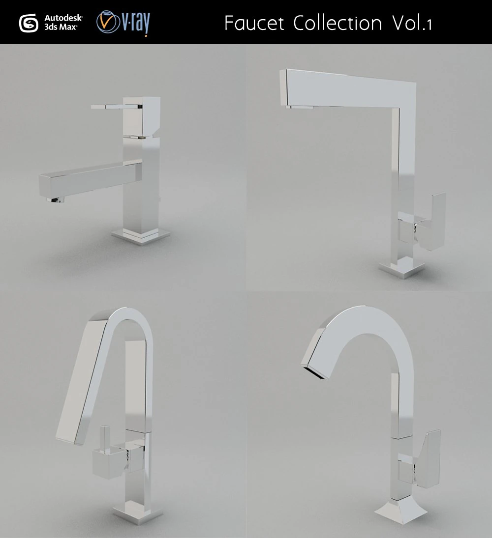 faucet collection vol2 3D Model .c4d .max .obj .3ds .fbx .stl .blend 