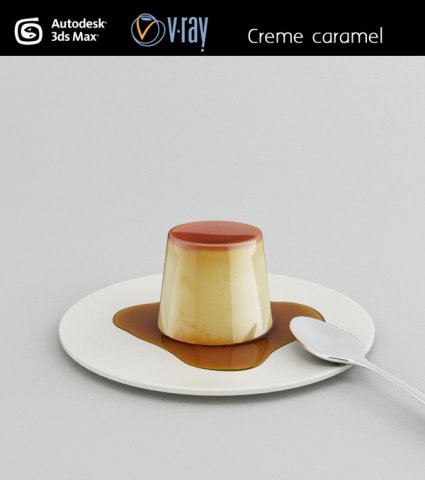 creme caramel pudding 3D-Modell .c4d .max .obj .3ds .fbx .stl .blend 