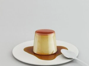 pudim de creme de caramelo Modelo 3D