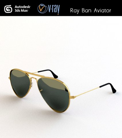 ray ban aviator Modelo 3D .c4d .max .obj .3ds .fbx .stl .blend 