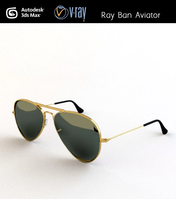 ray ban aviator 3D Model .c4d .max .obj .3ds .fbx .stl .blend 
