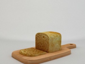 cutting board with bread 3D Модель