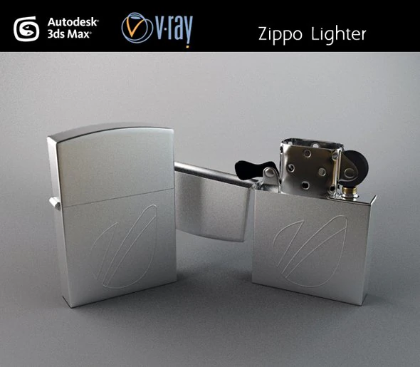 zippo lighter 3D Model .c4d .max .obj .3ds .fbx .stl .blend 