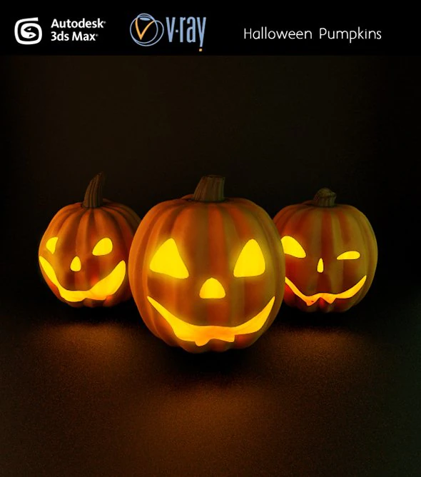 halloween pumpkins 3D Model .c4d .max .obj .3ds .fbx .stl .blend 