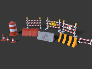 street props barricades 3D Model