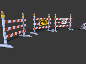 street props barricades 3D Model