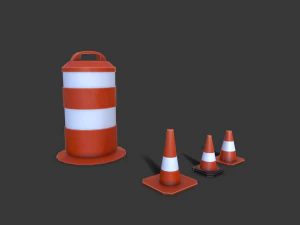 street props barricades 3D Model