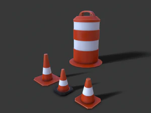 street props barricades 3D Model