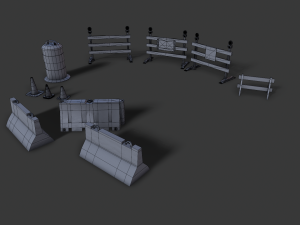 street props barricades 3D Модель