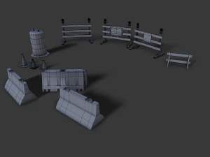street props barricades 3D Model
