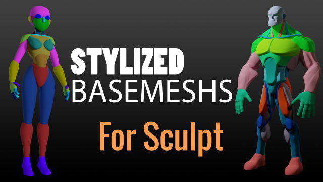 Base Mesh for Sculpt Model 3D .c4d .max .obj .3ds .fbx .stl .blend 