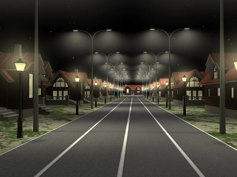 street with houses 3D Model .c4d .max .obj .3ds .fbx .stl .blend 