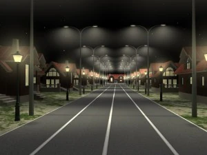 street with houses 3D Model