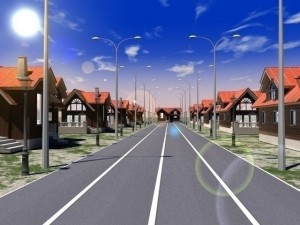 street with houses 3D Model