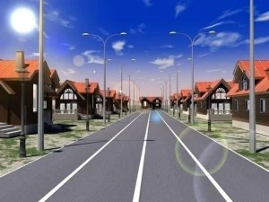 street with houses 3D Model