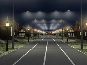 street with houses 3D Model