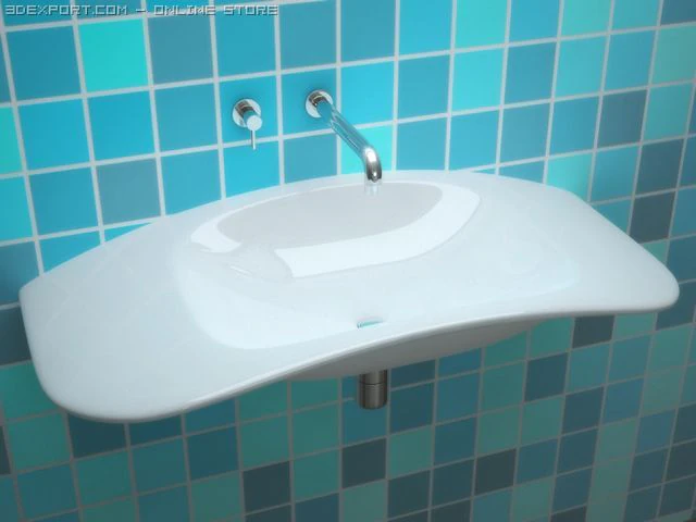 curly washstand 3D Model .c4d .max .obj .3ds .fbx .stl .blend 