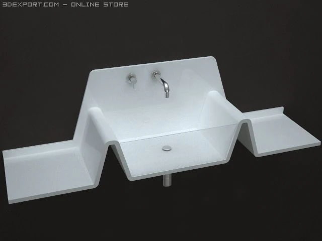 zigzag washstand 3D Model .c4d .max .obj .3ds .fbx .stl .blend 