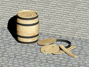 wooden barrels of 25 liters of cognac Modèle 3D