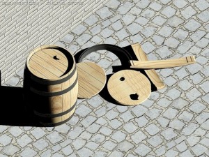 wooden barrels of 25 liters of cognac Modèle 3D